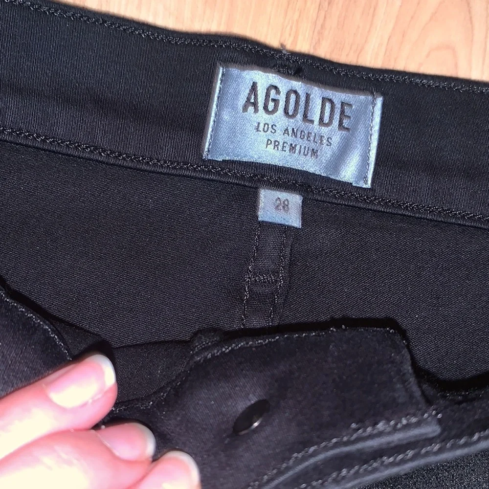 AGOLDE | Black Leatherette Skirt Size 28 - Picture 2 of 5